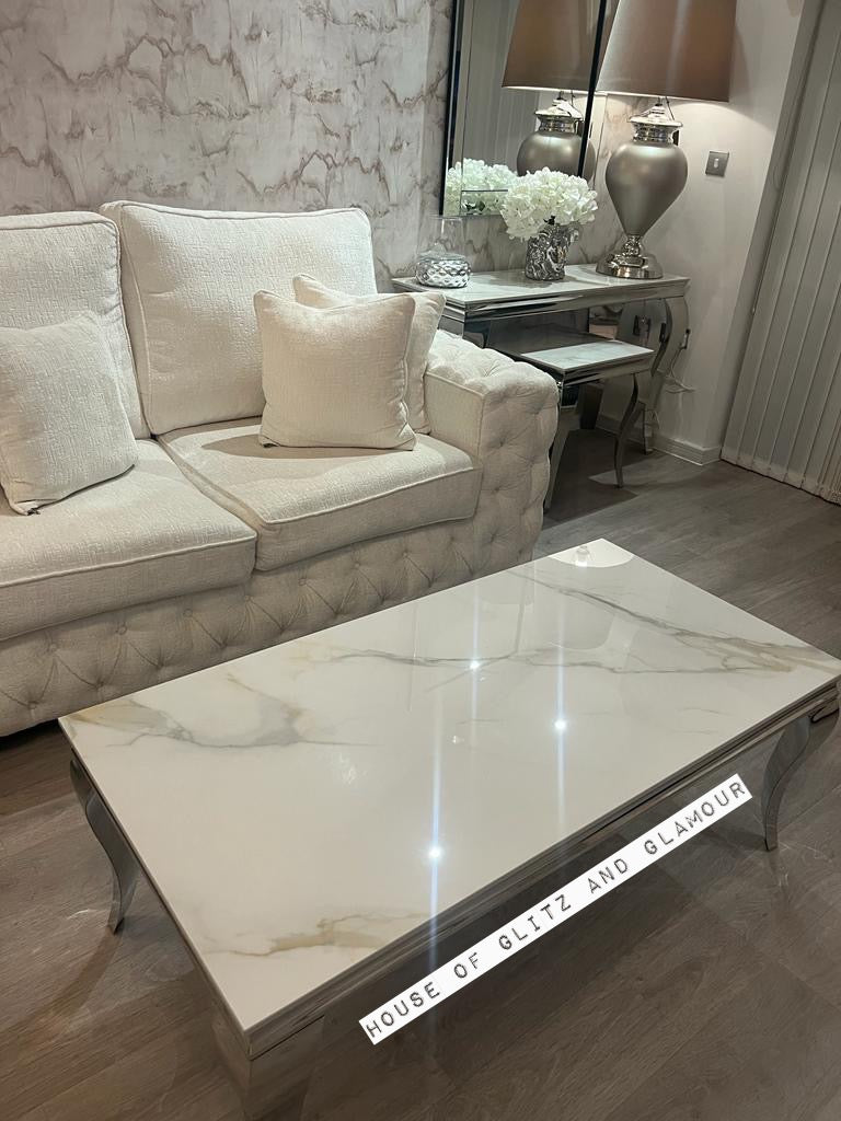 White onyx store coffee table