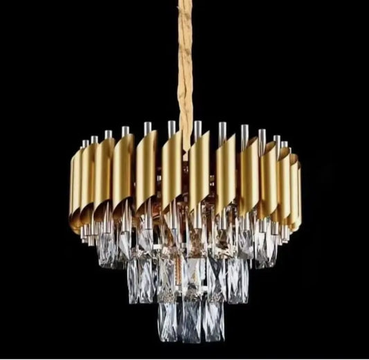 Gold Tiered Crystal Chandelier