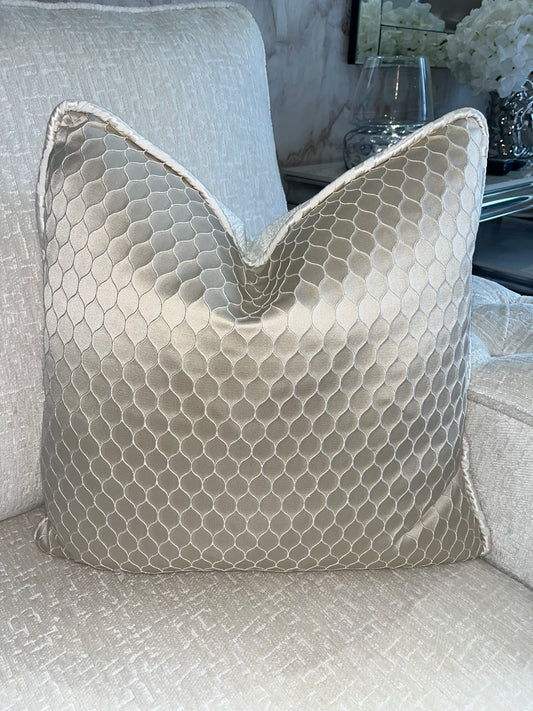 Waffle Reversible Cushion in Cream / White