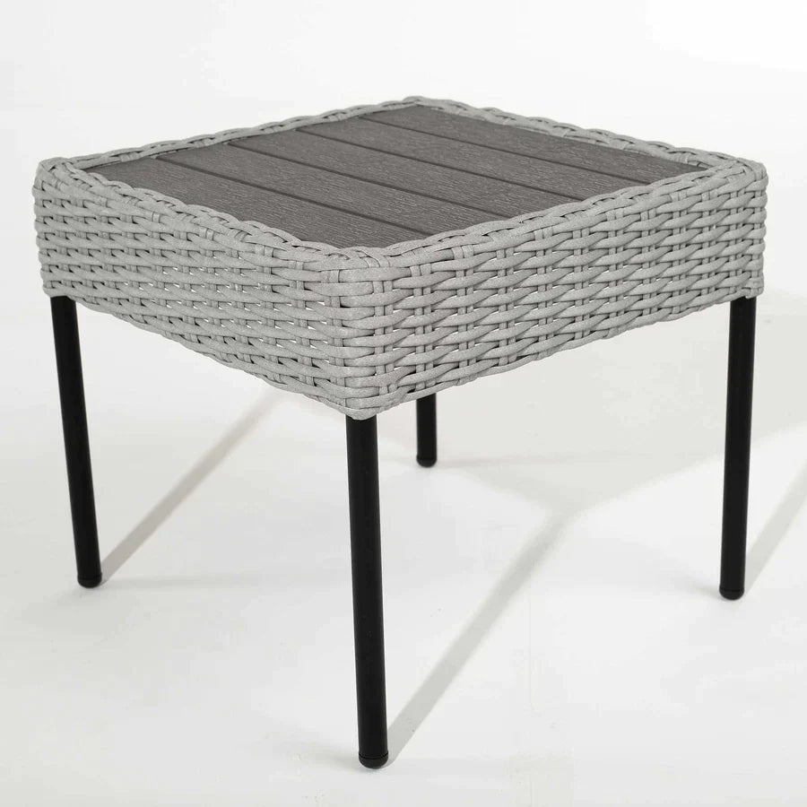 Display Set - Kensington Set of 2 Sun Loungers with Side Table in Grey Rattan