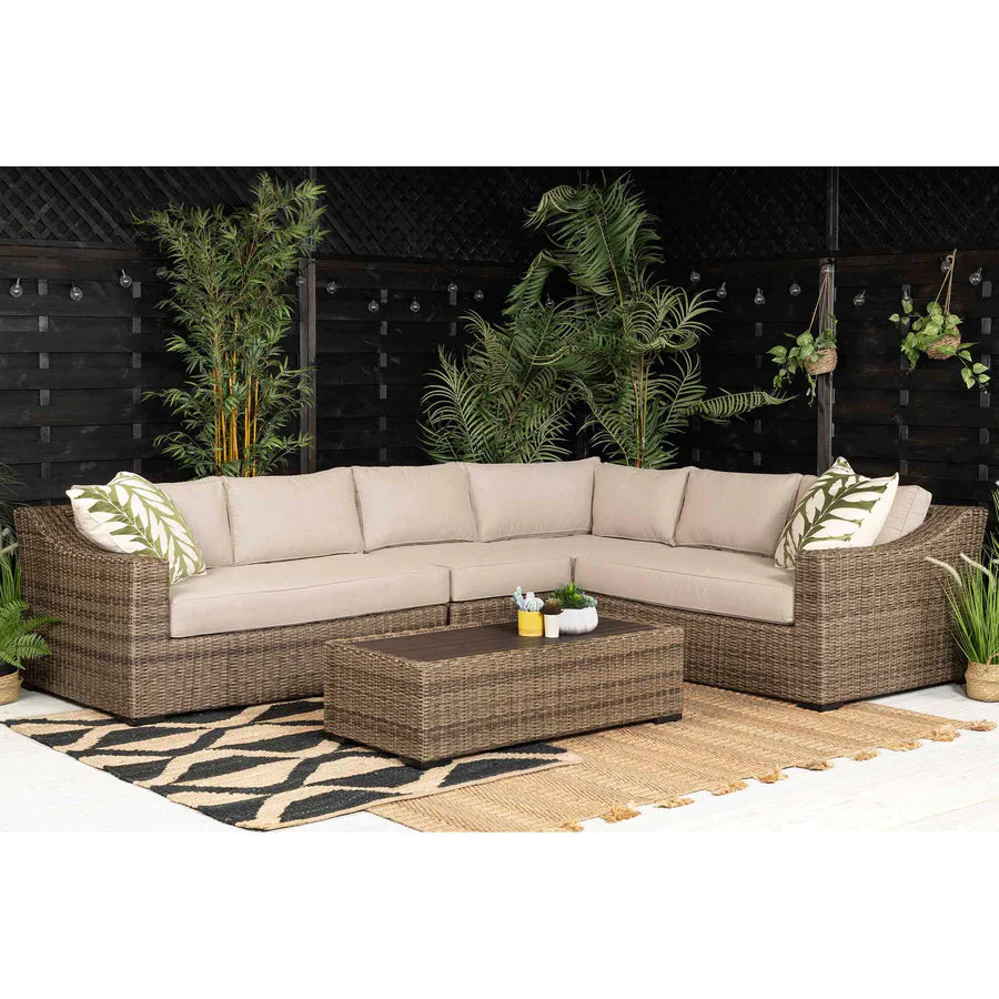 Display Item - Notting Hill  Extra Large Modular Corner Sofa with Coffee Table in Brown Rattan