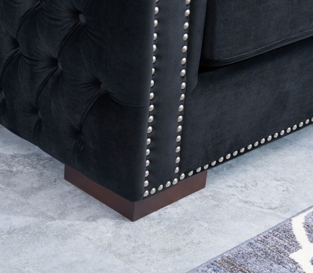 Mayfair Velvet Tufted Chair - Black