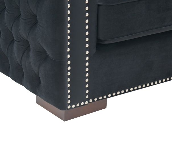 Mayfair Velvet Tufted Chair - Black