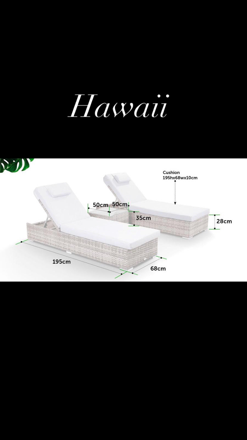 Hawaii Sun Lounger Set With Side Table