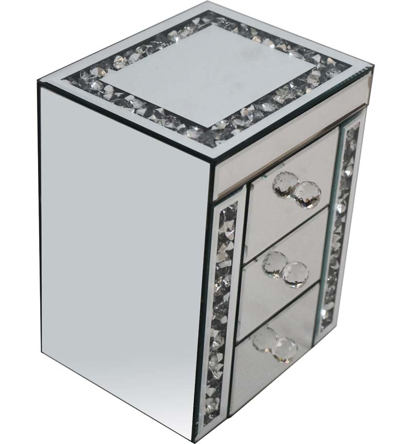 Mirrored Jewellery Box Three Drawer