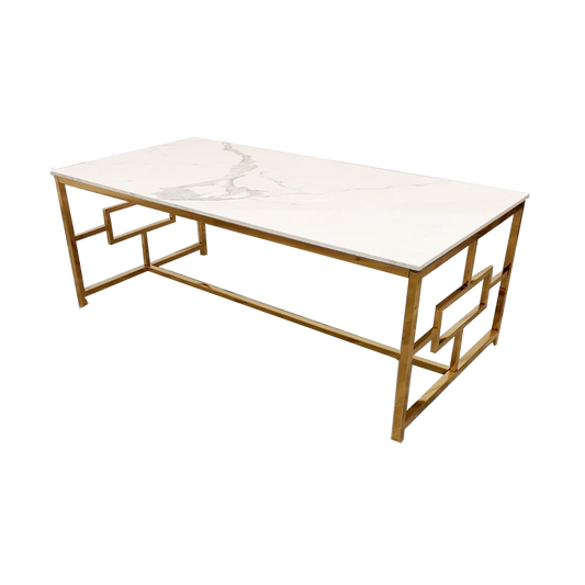 Vogue Gold Coffee Table with Polar White Sintered Top