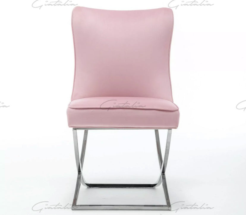 Coco X Leg Tufted Pink Dining Chairs