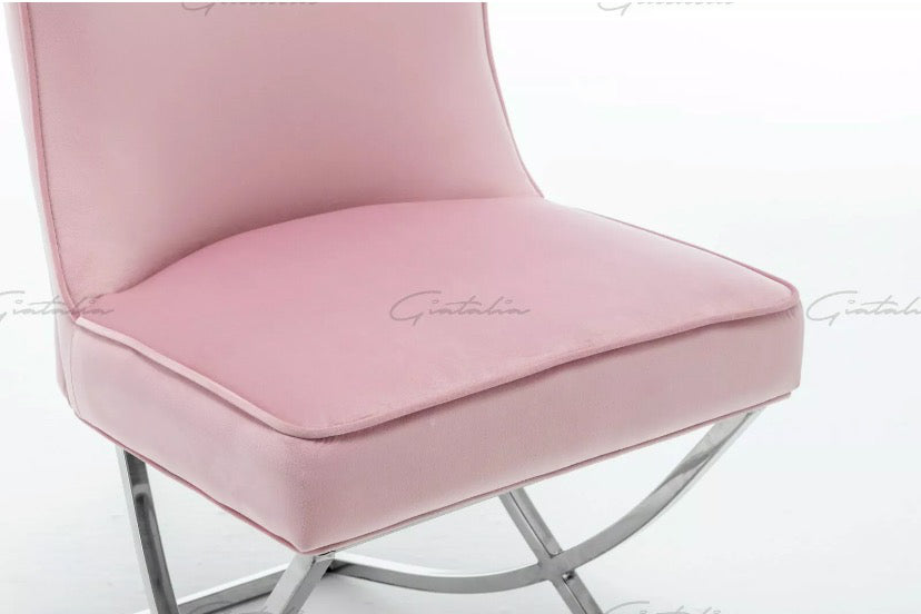 Coco X Leg Tufted Pink Dining Chairs