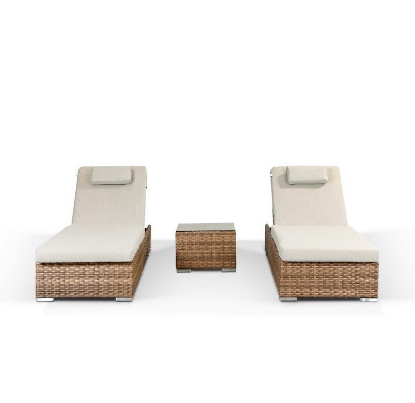 Hawaii Sun Lounger Set With Side Table