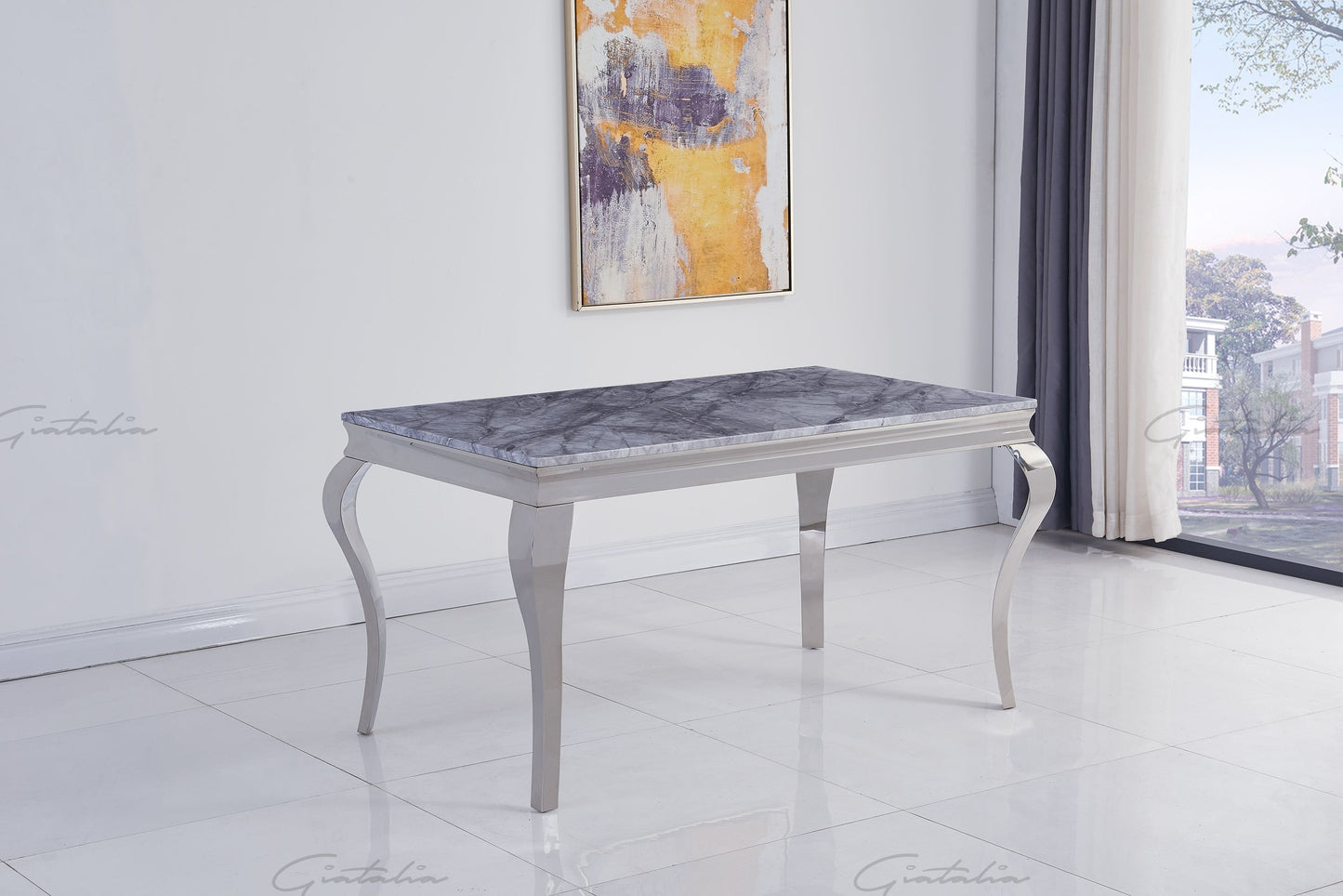 Louis GREY Marble Dining Table 140cm x 80cm