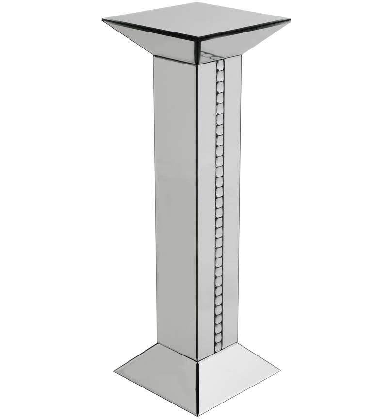 Silver Mirror Crystal Tall Display Unit