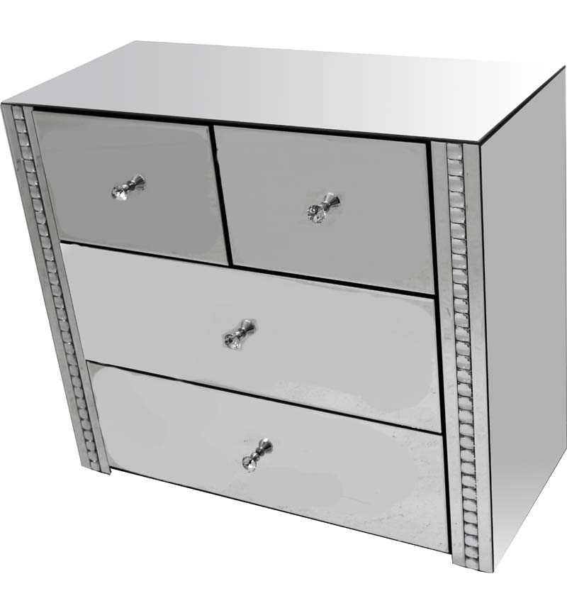 Silver 4 Drawer Side Board