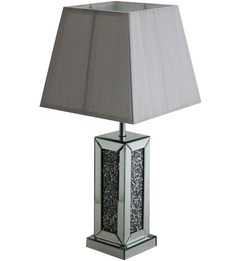 Silver Mirror Crystal Diamond Table Lamp