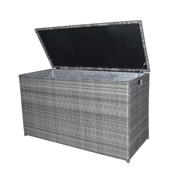 Wicker 154 Gallon Patio Storage Chest, Grey