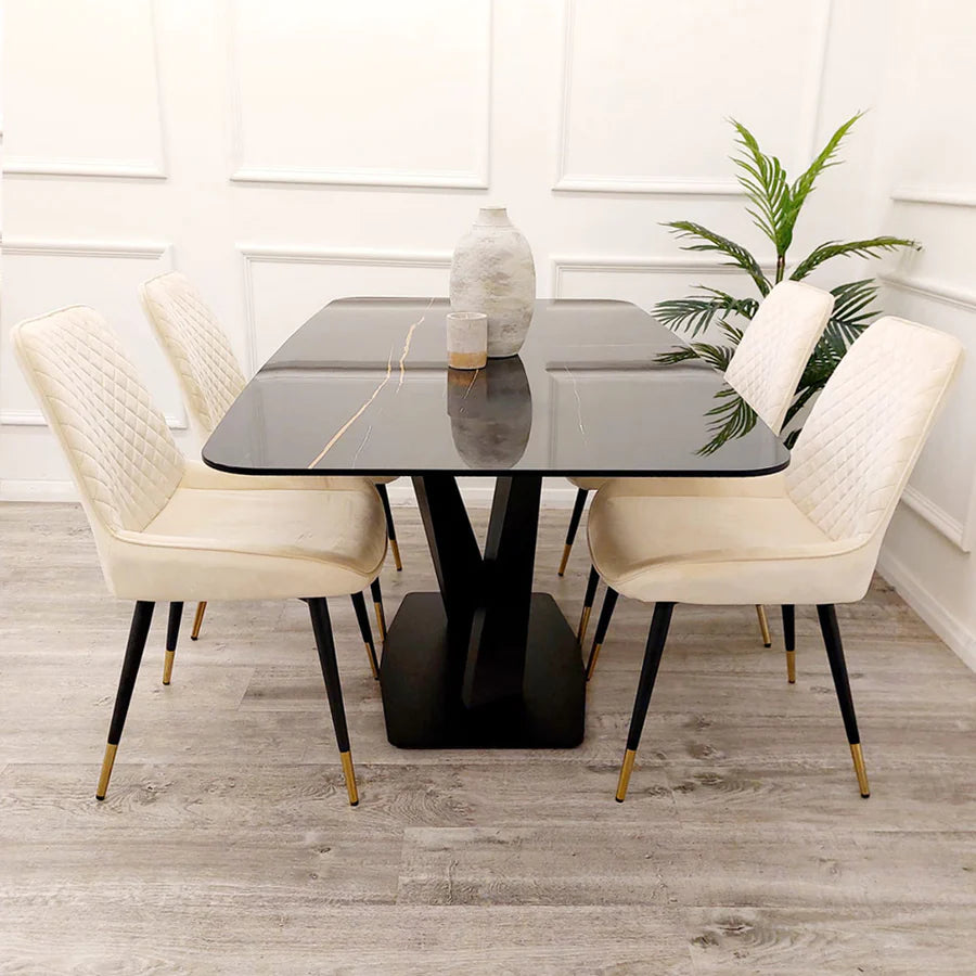 Elysium 1.6 Black Dining Table with Black Sintered Stone