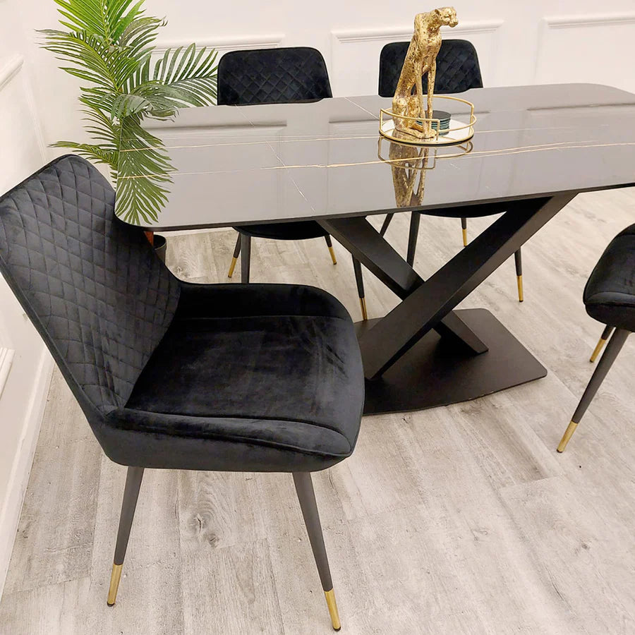 Elysium 1.6 Black Dining Table with Black Sintered Stone