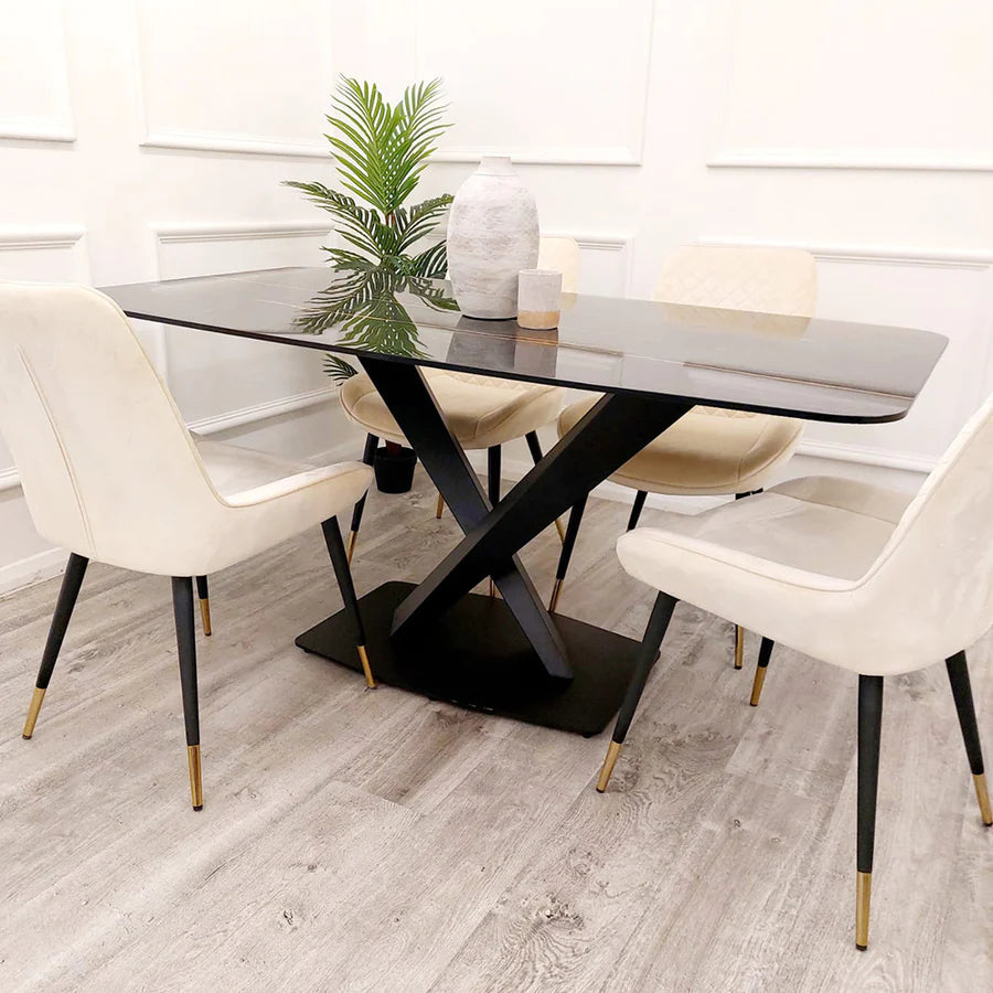 Elysium 1.6 Black Dining Table with Black Sintered Stone