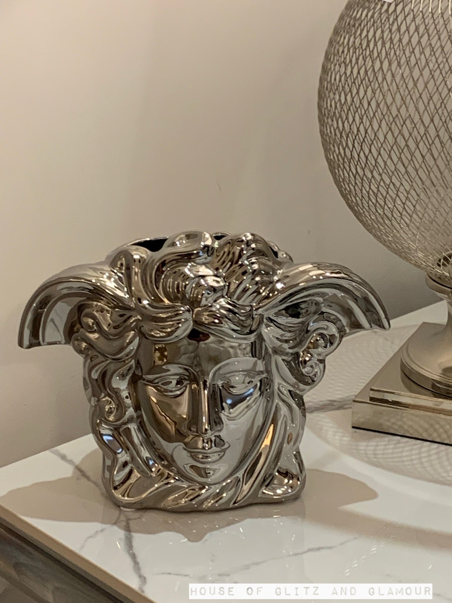 Medium Silver Medusa Vase