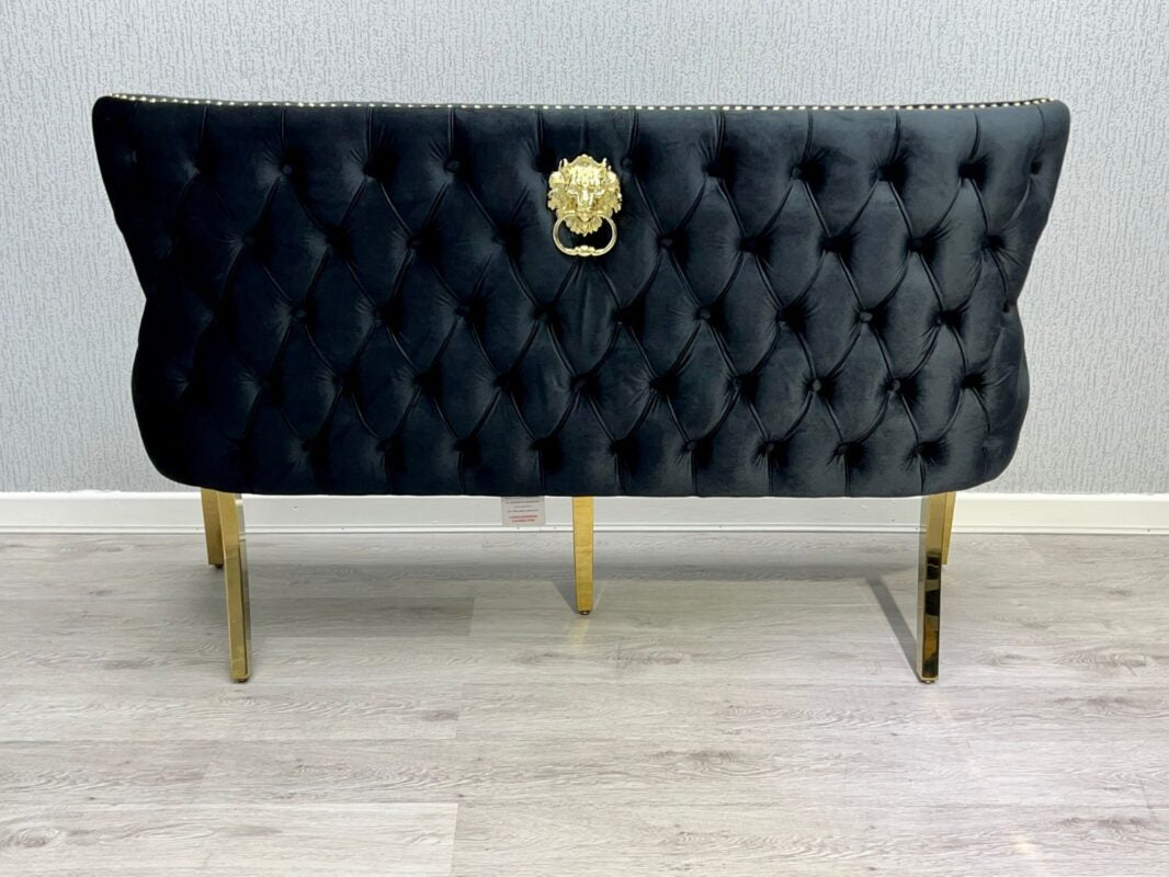 Giselle Black & Gold Luxury Bench