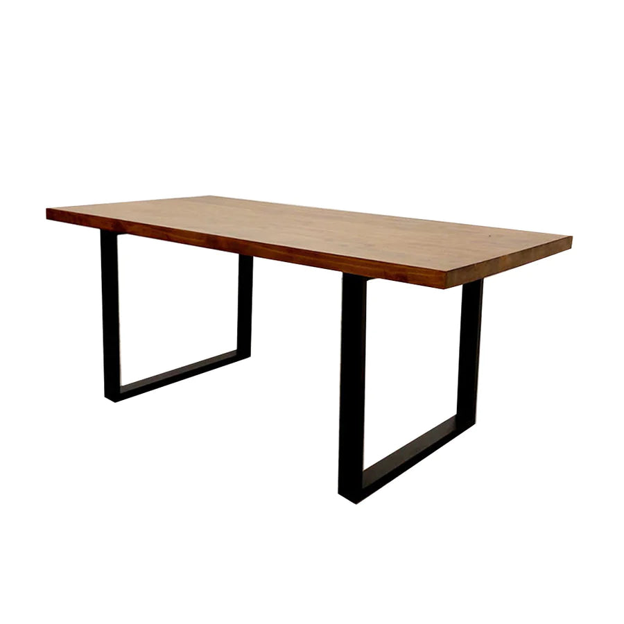 Halo 1.8 Dining Table Solid Dark Pine wood with Matt Black Metal Legs Regular price