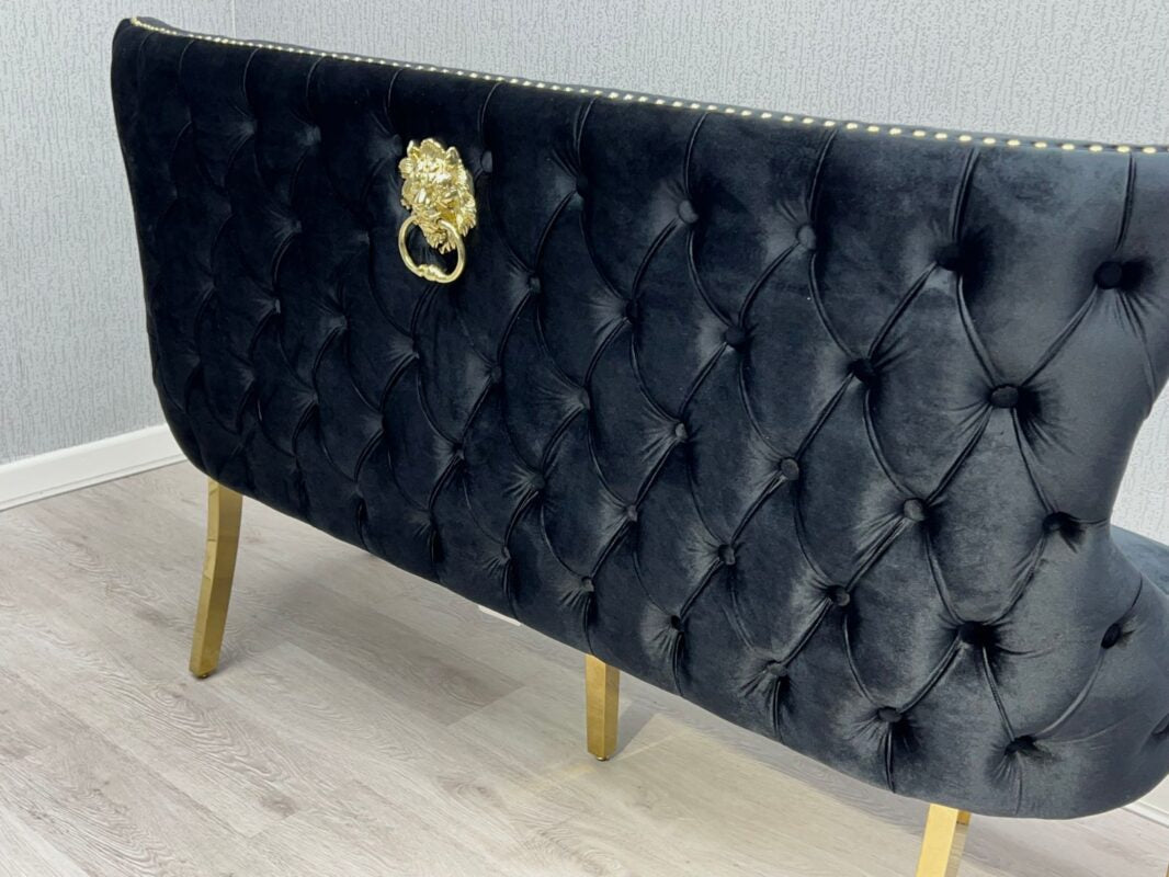 Giselle Black & Gold Luxury Bench