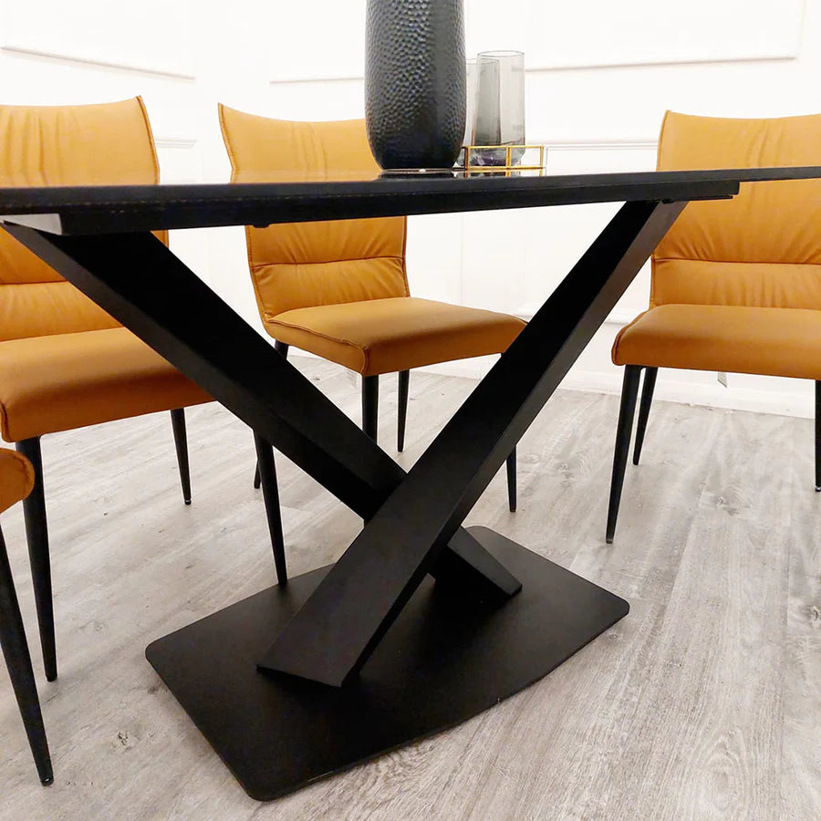 Elysium 1.6 Black Dining Table with Black Sintered Stone