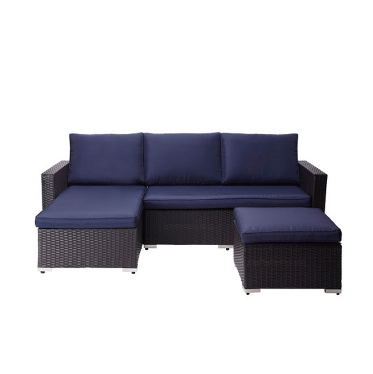 3 Piece Patio Sectional Sofa Set