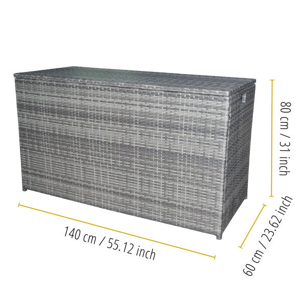 Wicker 154 Gallon Patio Storage Chest, Grey