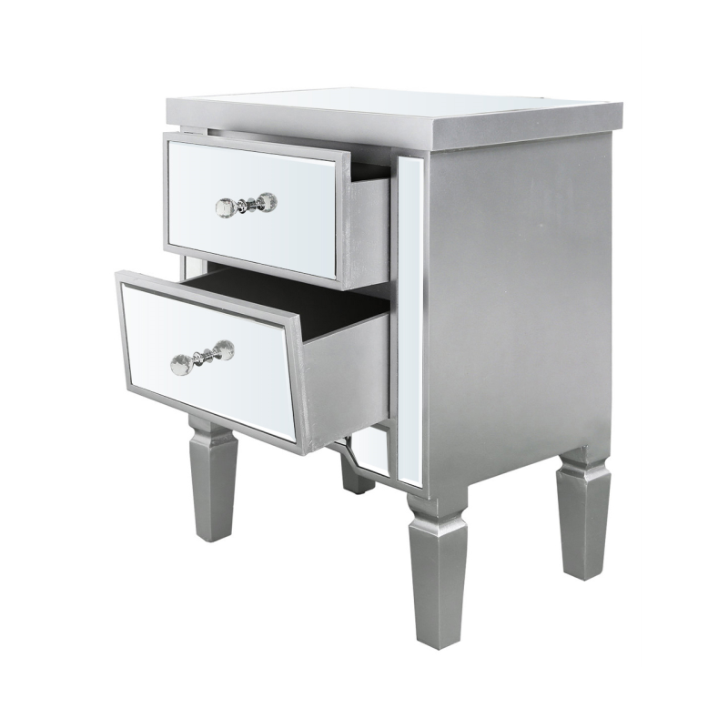 Apollo Vista Silver Bedside Cabinet